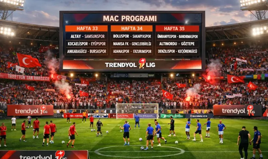 Trendyol 1. Lig’in 33, 34 ve 35. Haftası İçin Maç Programı Duyuruldu
